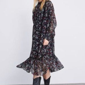 Zara Sheer Floral Boho Dress  Size M